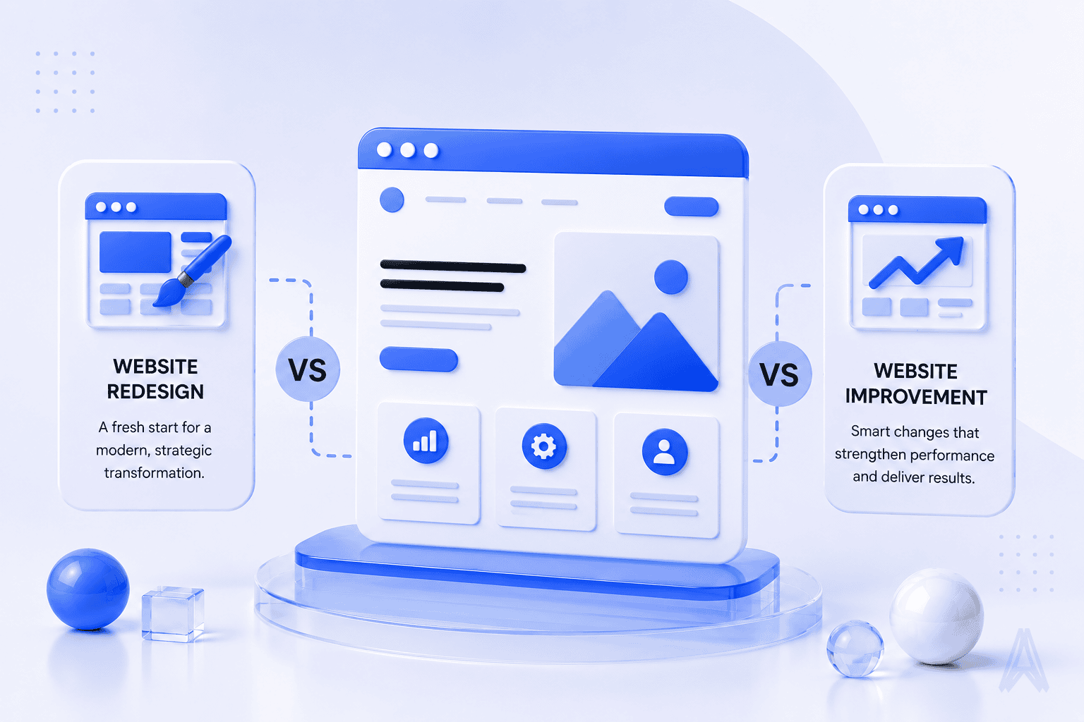 Decision between improving an existing business website and completing a full website redesign